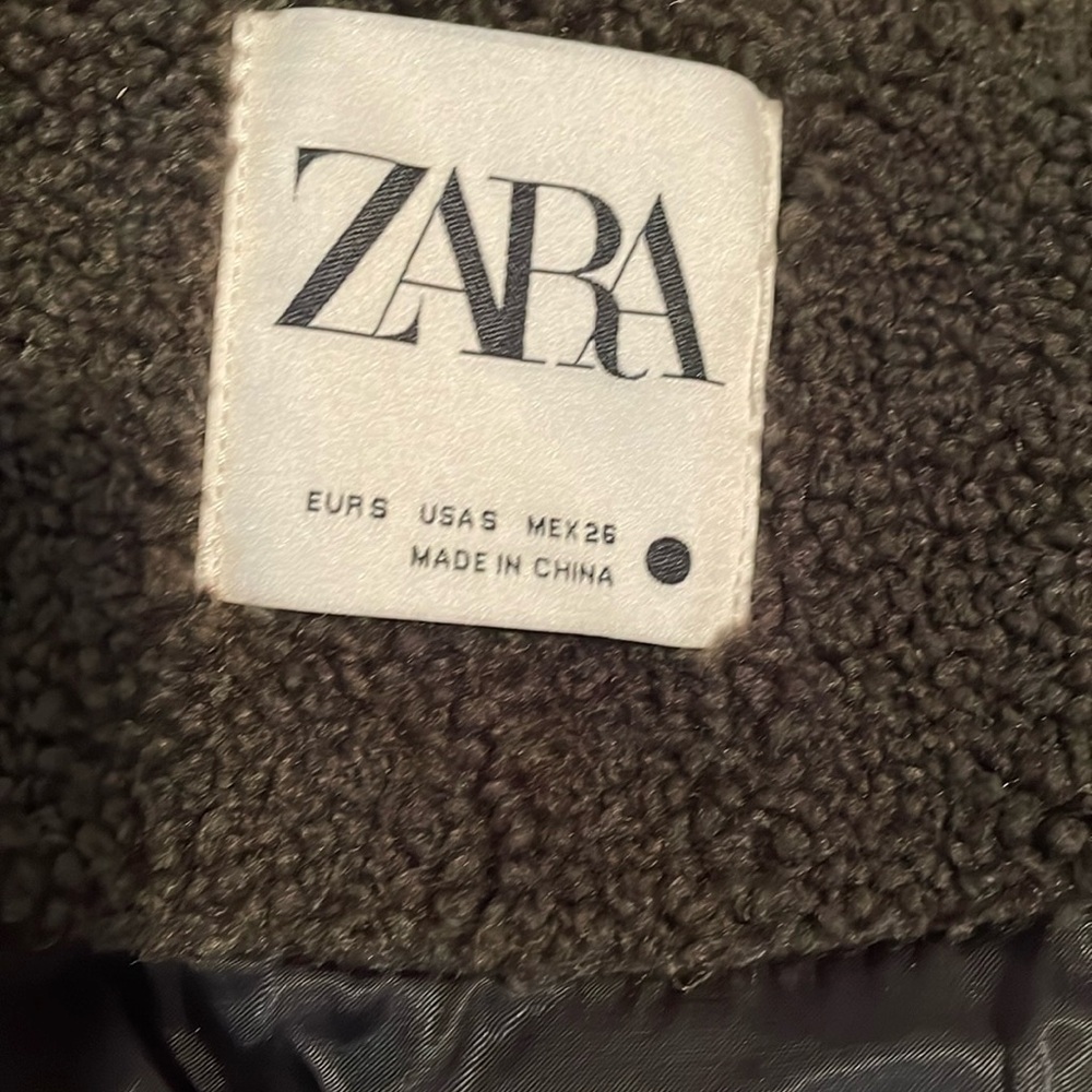 Zara green Teddy fleece oversized jacket - Picture 12 of 13